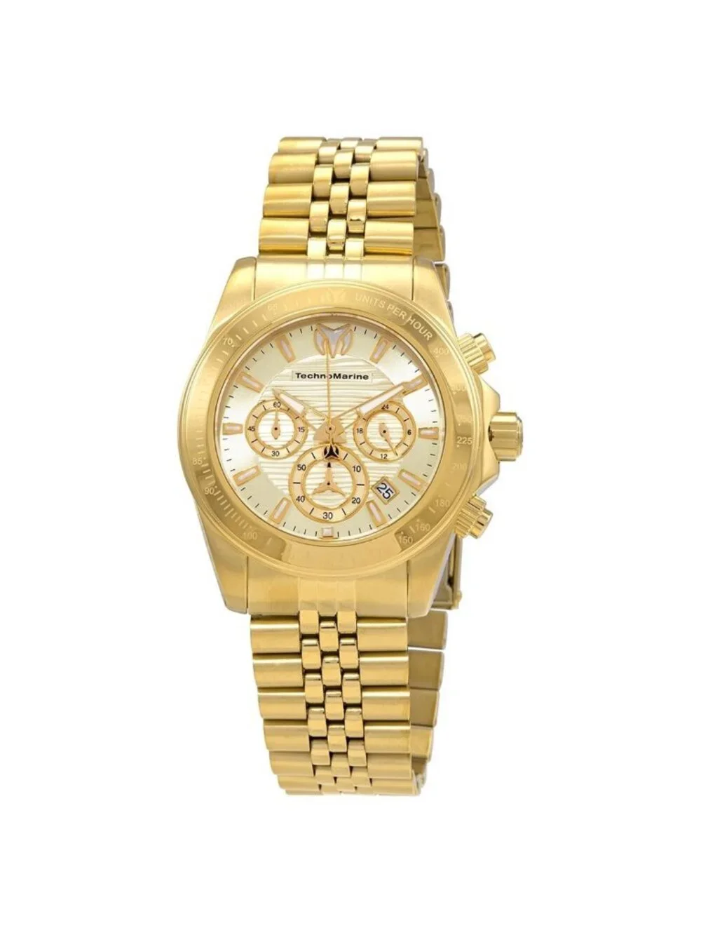 NWT Technomarine Manta Ray Chronograph Gold Dial Men's Watch